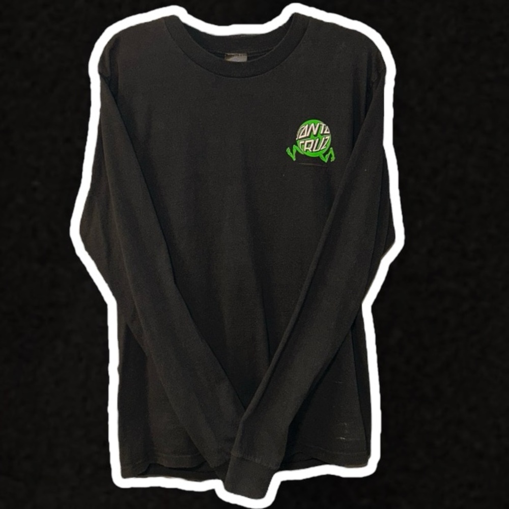 Santa Cruz Skateboards Psychedelic Mushrooms Black Long Sleeve Shirt Men’s M
